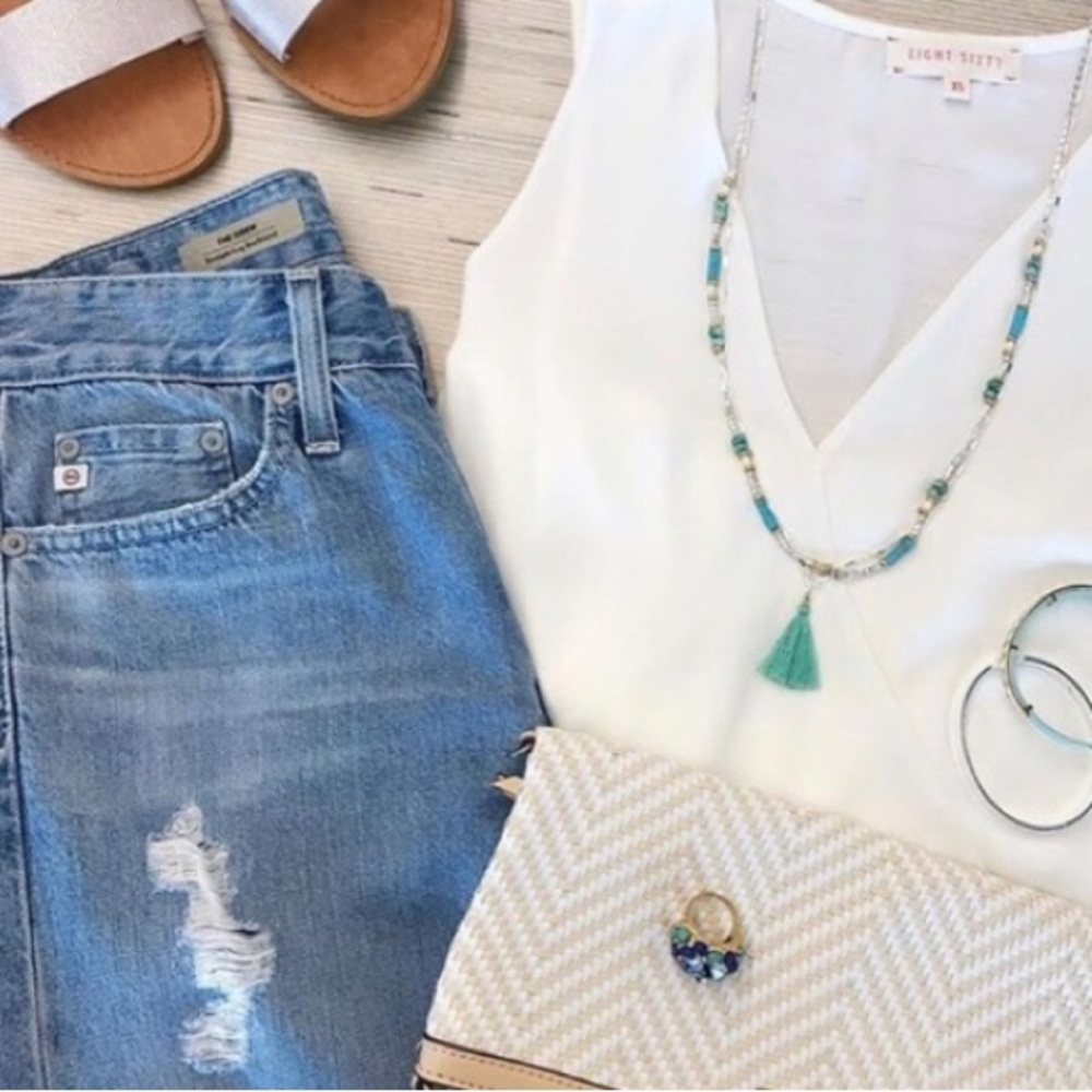 Stella & Dot Costa Necklace Turquoise tassel - Picture 4 of 14